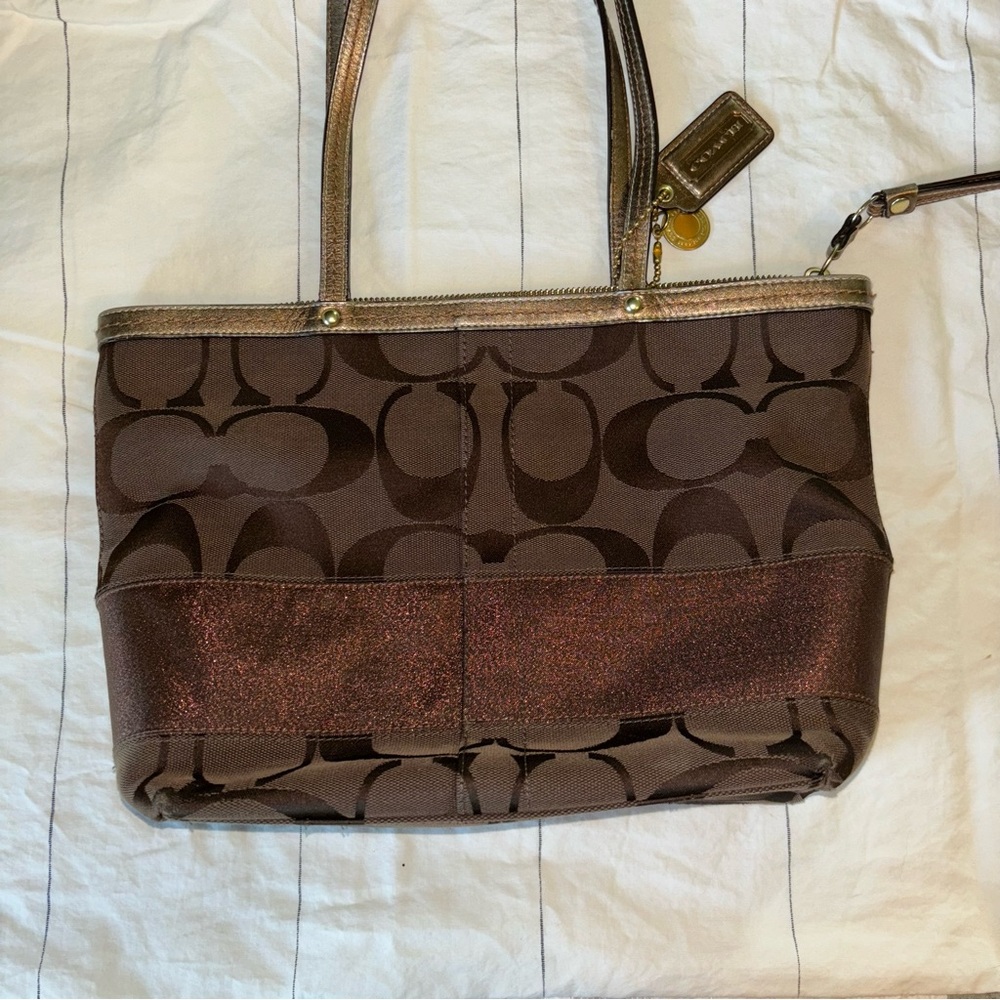 Coach Brown Signature Tote Bag